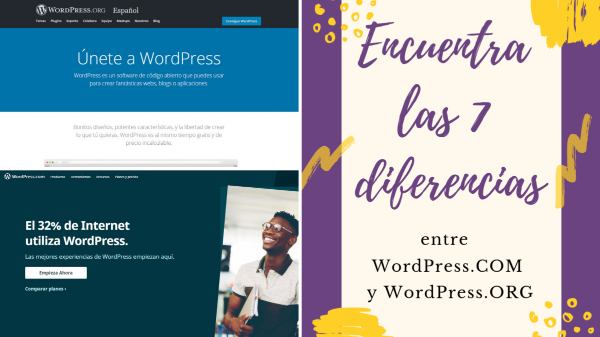 Encuentra las 7 diferencias entre WordPress.com y WordPress.org